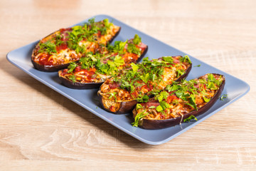 Baked eggplants with cheese