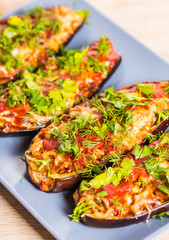 Baked eggplants with cheese
