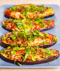 Baked eggplants with cheese