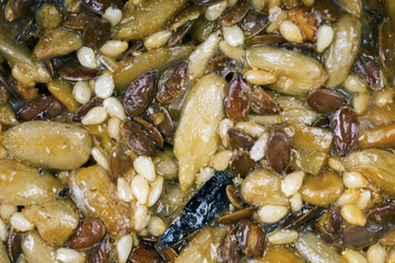 Pressed sunflower seeds candied in sweet syrup