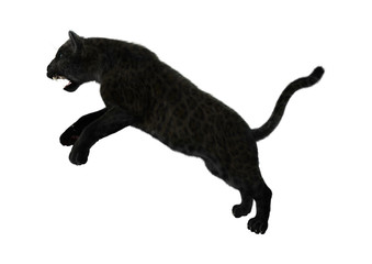 Obraz premium 3D Rendering Black Panther on White