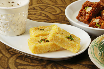 Kalakand stuffed with Pistachio