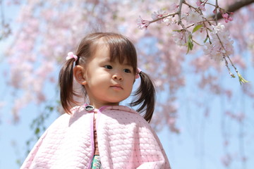 綱渡りで遊ぶ幼児(2歳児)