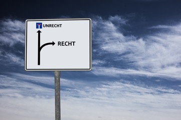 RECHT - UNRECHT - Bilder mit Wörtern aus dem Bereich Wertegemeinschaft, Wort, Bild, Illustration