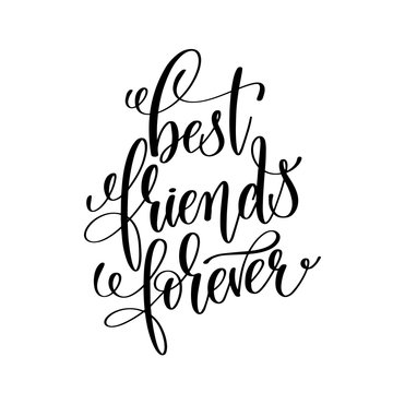 best friends forever black and white handwritten lettering