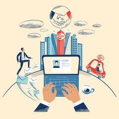 Concept of gettin and applying for a job.