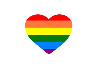 rainbow heart, lgbt community sign on light background