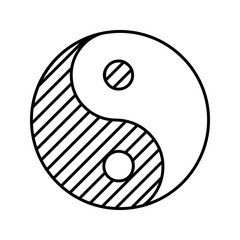 Yin yang linear icon