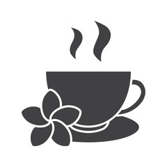 Herbal teacup glyph icon