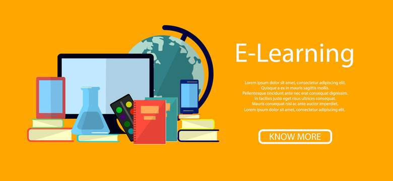 Education infographic. Flat vector illustration for e-learning and online education.