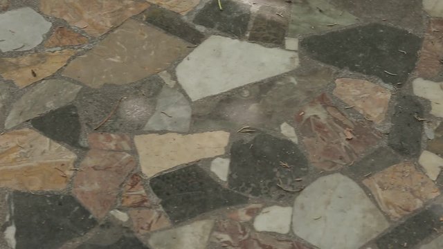 Mosaic floor in courtyard