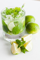 Mojito cocktail on white background