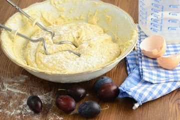 baking a plum cake