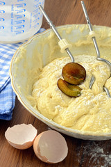 baking a plum cake