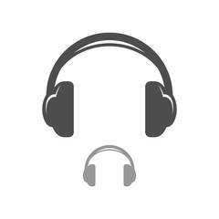 Fototapeta na wymiar Headphone Flat Simple Icons (Dark Version)