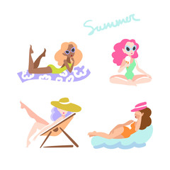 Beautiful women on the beach