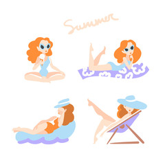 Beautiful women on the beach