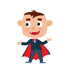 Vector set of cute cartoon kid in colorful halloween costume: va