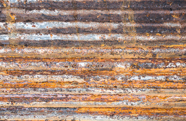 rusty on metal corrugated sheet