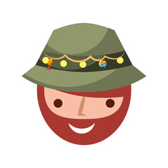 fisherman with hat avatar character vector illustration design