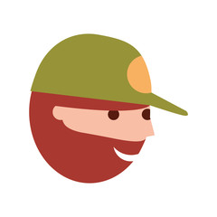 fisherman with hat avatar character vector illustration design