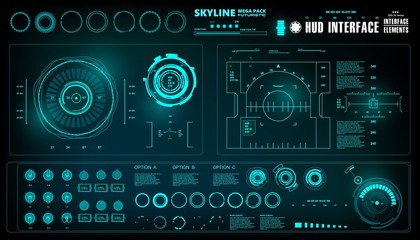 Futuristic virtual graphic touch user interface, HUD