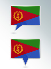 A set of pointers. The national flag of Eritrea on the location indicator. Vector illustration.