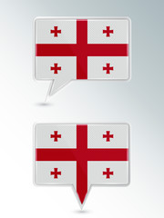 A set of pointers. The national flag of Georgia on the location indicator. Vector illustration.