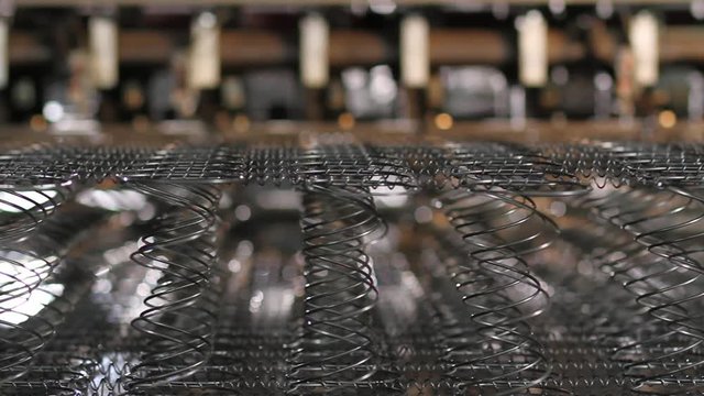 Mattress springs in factory