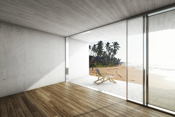 Large terrace in modern house