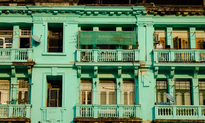 Old buildings in Yangon, Myanmar
