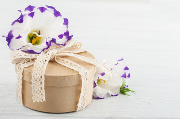 Hand crafted gift and flowers