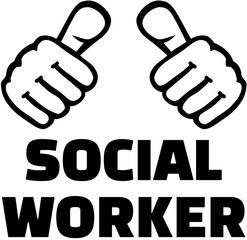 Social Worker with thumbs