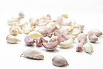 Fresh garlic isolated on white background