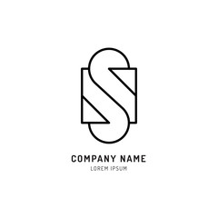S Logo.S Letter Icon outline Design Vector Illustration isolated on white bacground