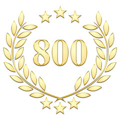 Lauriers 3 étoiles, 800, gold sur fond blanc
