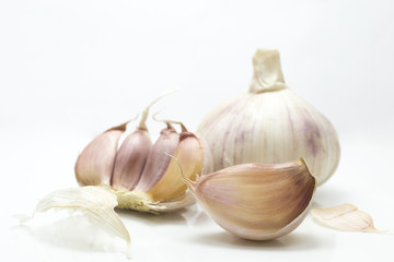 Fresh garlic isolated on white background