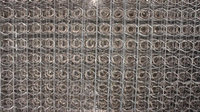 Mattress springs in factory