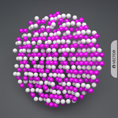 Sphere. Abstract structure with particles. Technology style. Vector illustration.
