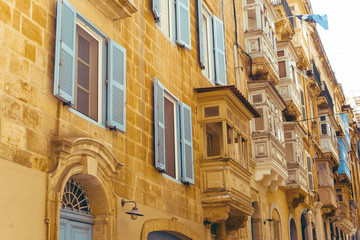 antique city building in Valletta,Malta Europe