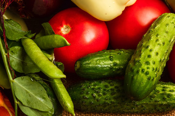 assorted fresh vegetables as background