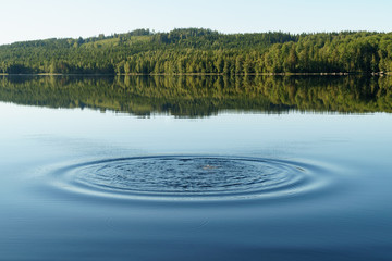 Ripples in mirror lake water