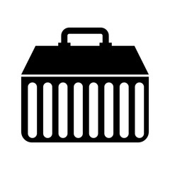 Fishing kit box icon vector illustration design