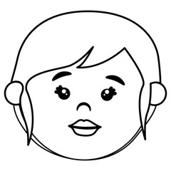 little girl head icon vector illustration design