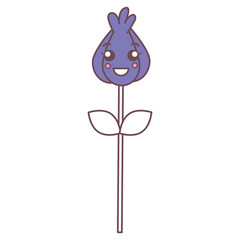 cute flower decorative kawaii character vector illustration design