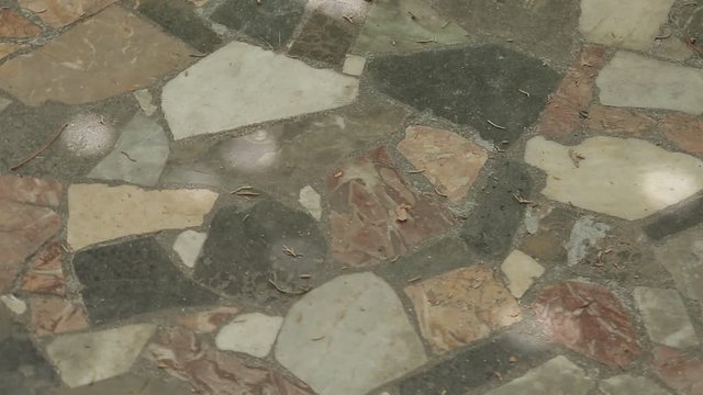 Mosaic floor in courtyard
