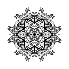 Decorative hand drawn mandala. Ethnic decorative elememt for design. Islam, Arabic, Indian, ottoman motifs.