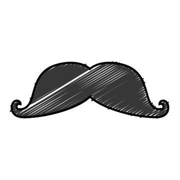 gentleman mustache isolated icon vector illustration design