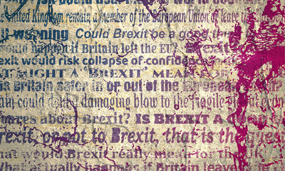 Obraz premium United Kingdom exit from Europe relative news headlines. Brexit named politic process.