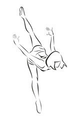 Девушка танцует современный танец